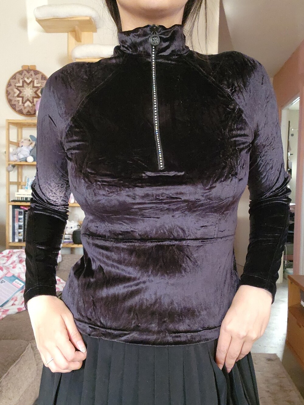 Vintage Versace Versus 80's Velour Top, Small